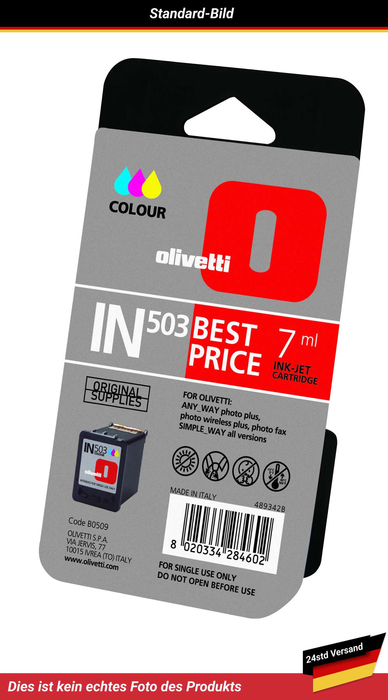 OLIVETTI IN503 INK CARTRIDGE COLOR 7ML