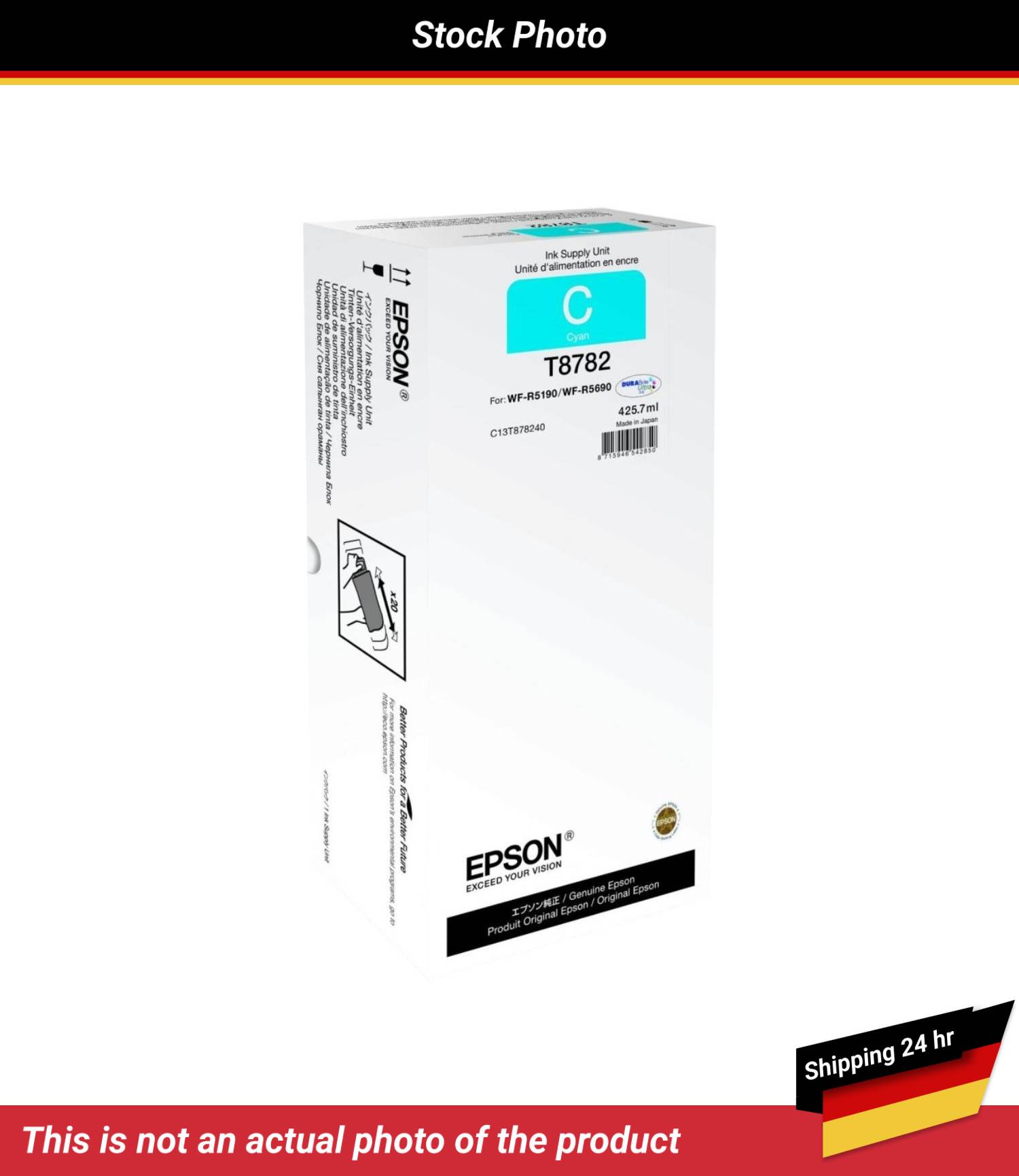 C13T878240 Epson WorkForce Pro WF-R5190 Ink Cyan - Afbeelding 1 van 4