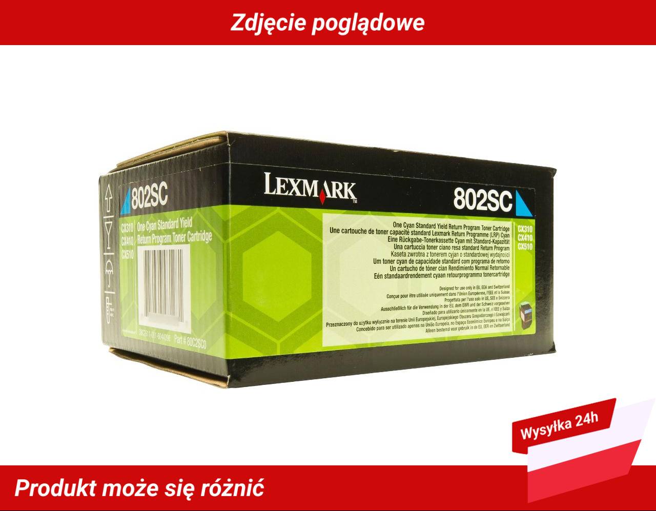 LEXMARK 802SC RP TONER CARTRIDGE CYAN 2K