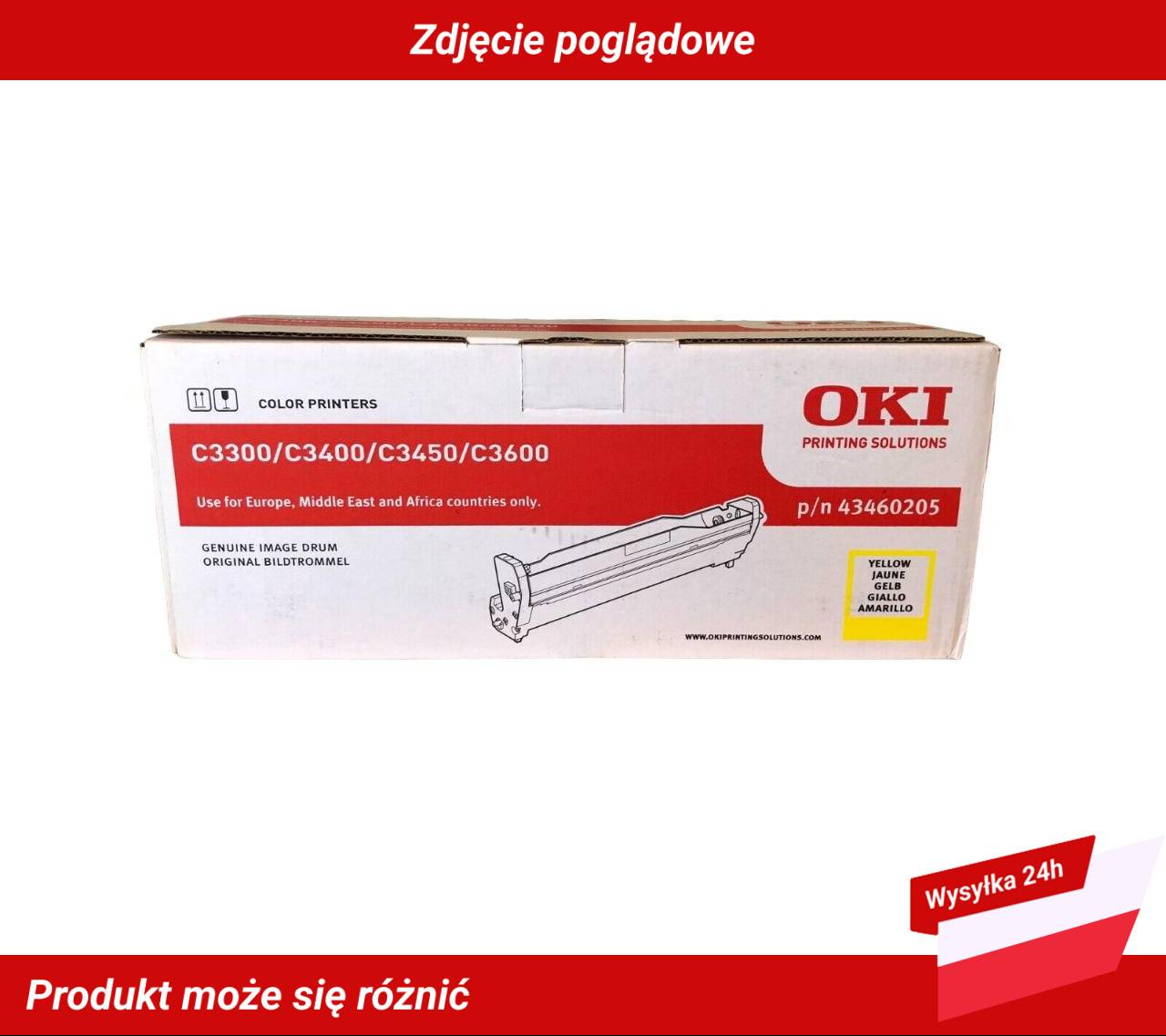 OKI C3300 C3400 IMAGE DRUM YELLOW