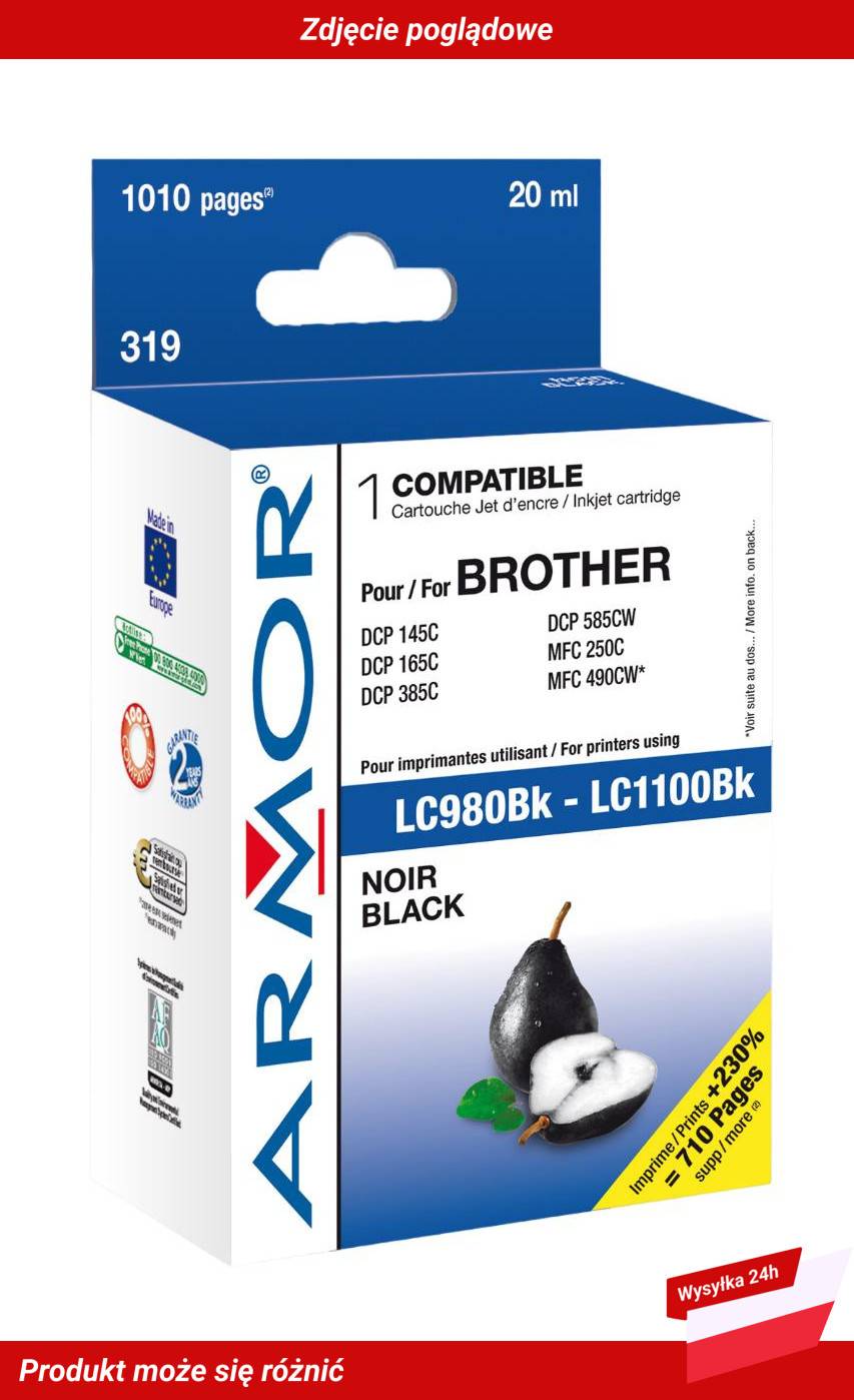 ARMOR FOR BROTHER MFC-6890CDW HIGH CAPACITY BLACK INK CARTRIDGE NON-OEM