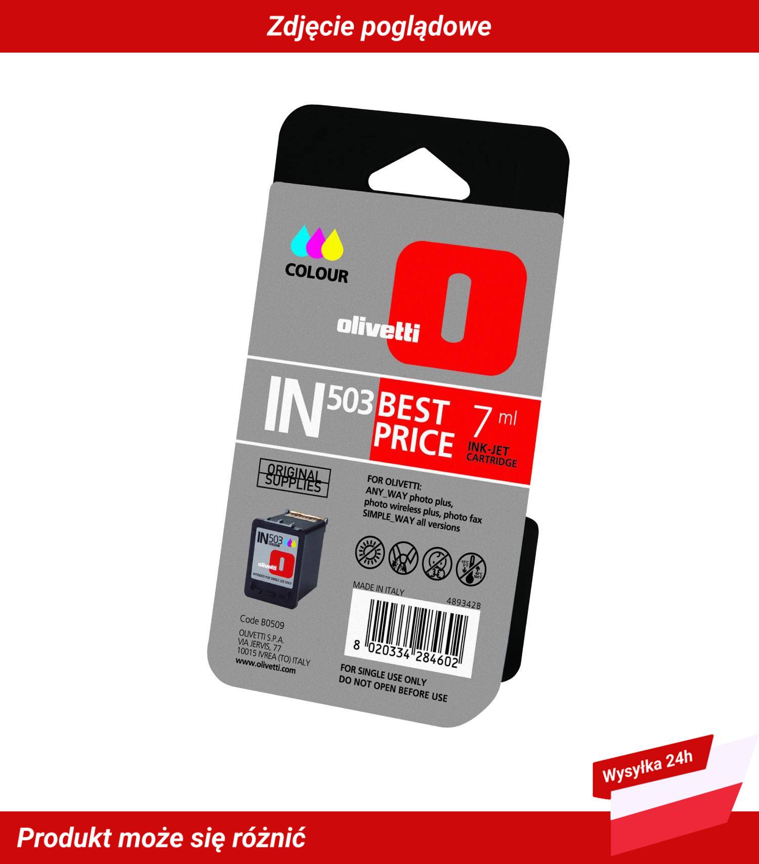 OLIVETTI IN503 INK CARTRIDGE COLOR 7ML