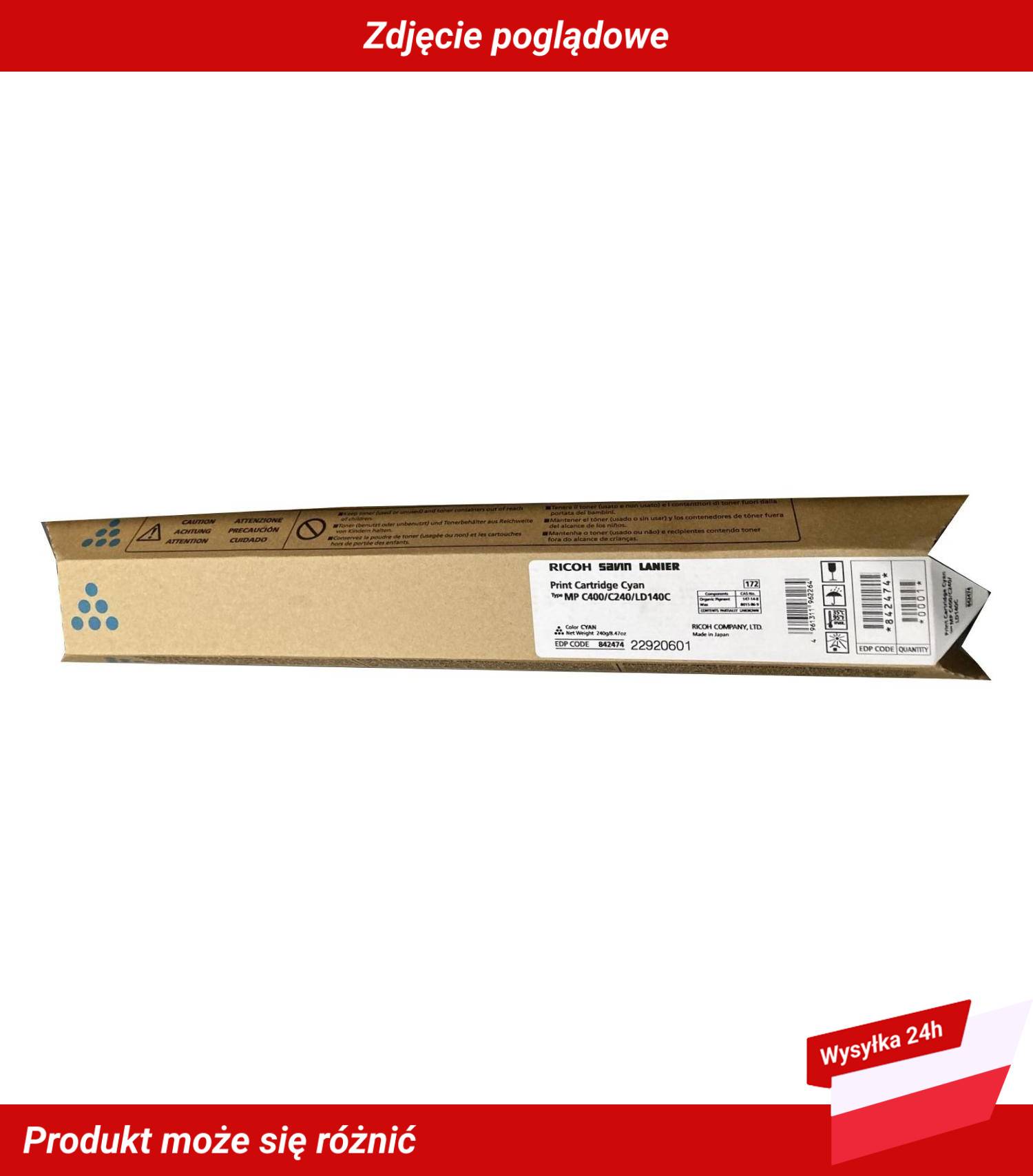 RICOH SAVIN LANIER MP C400 TONER CTG CYAN